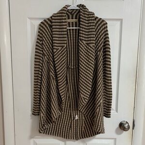 Lineamaglia Striped Brown and Black Open Cardigan